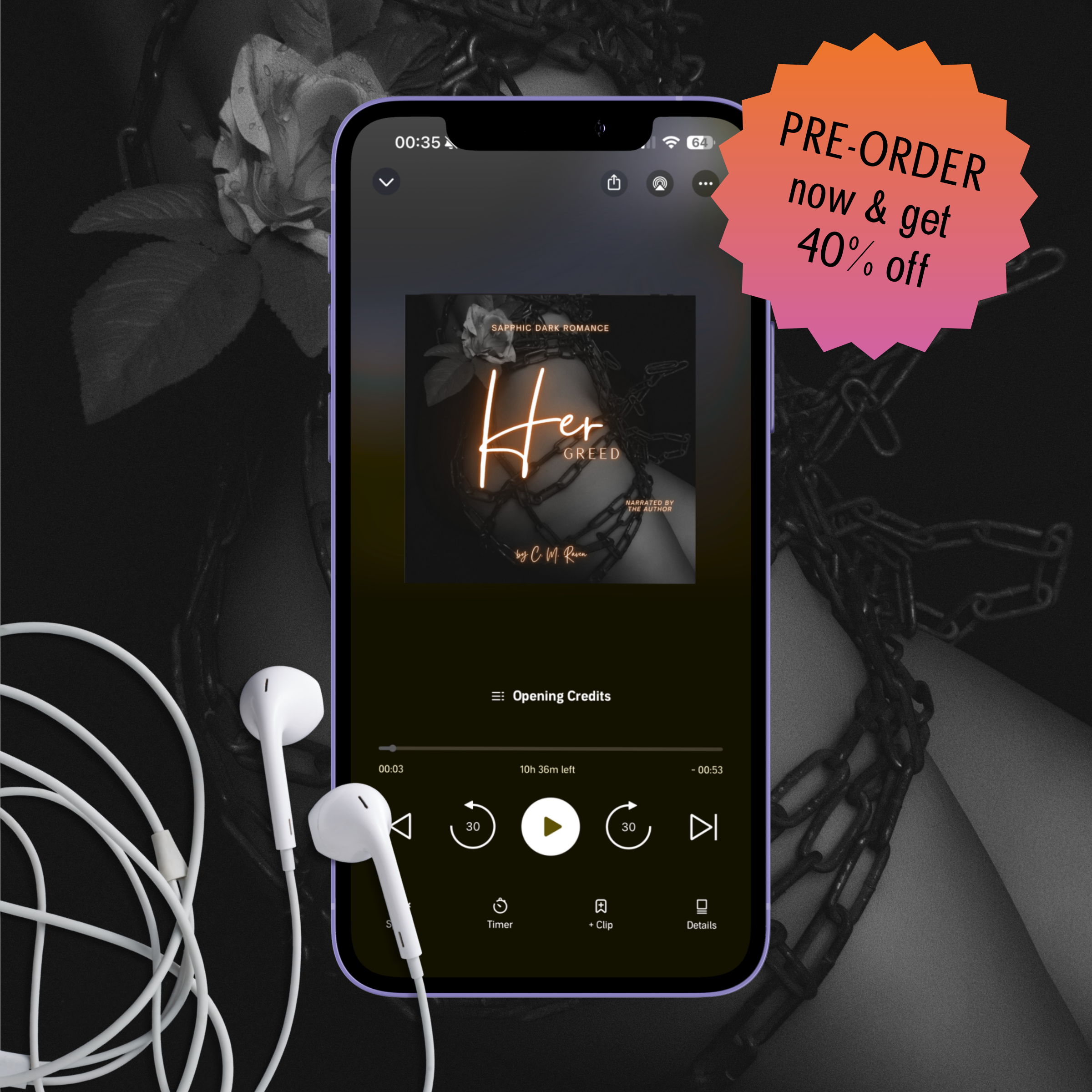 PRE-ORDER NOW: ✨Own What You Buy: DRM-Free Audiobook✨Her Greed: A Kinky Sapphic Dark Romance